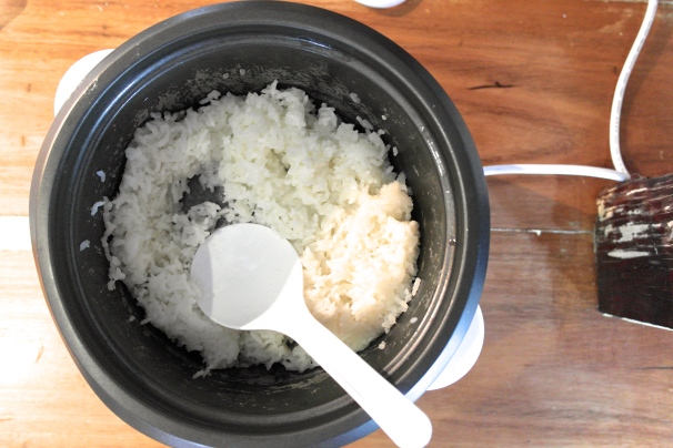 Get some rice cooking in a rice cooker. This shit is legit